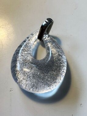 Murano glass open teardrop pendant